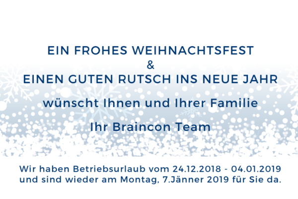 Frohe Weihnachten und ein erfolgreiches Neues Jahr 2019
